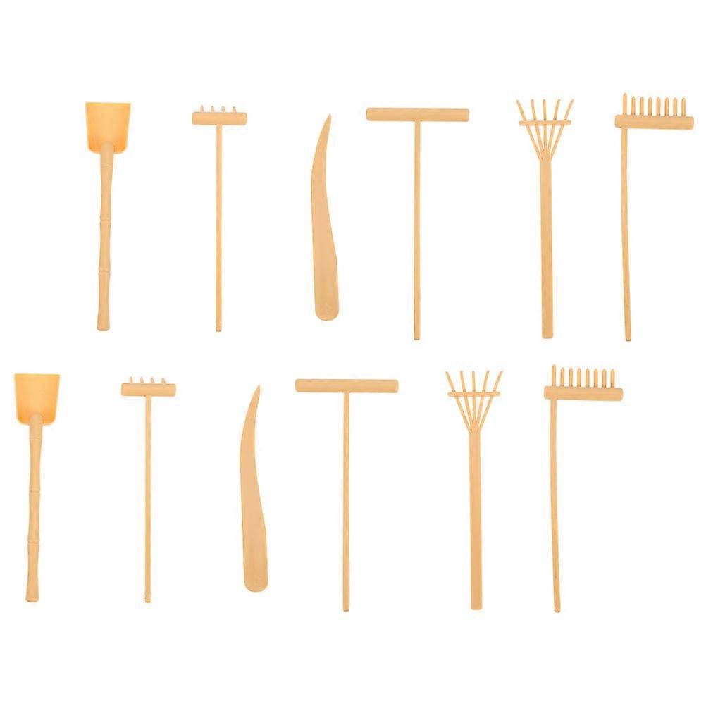 Sand Rake Set Zen Garden Tools for Relaxation 2Sets Yellow Plastic Tools