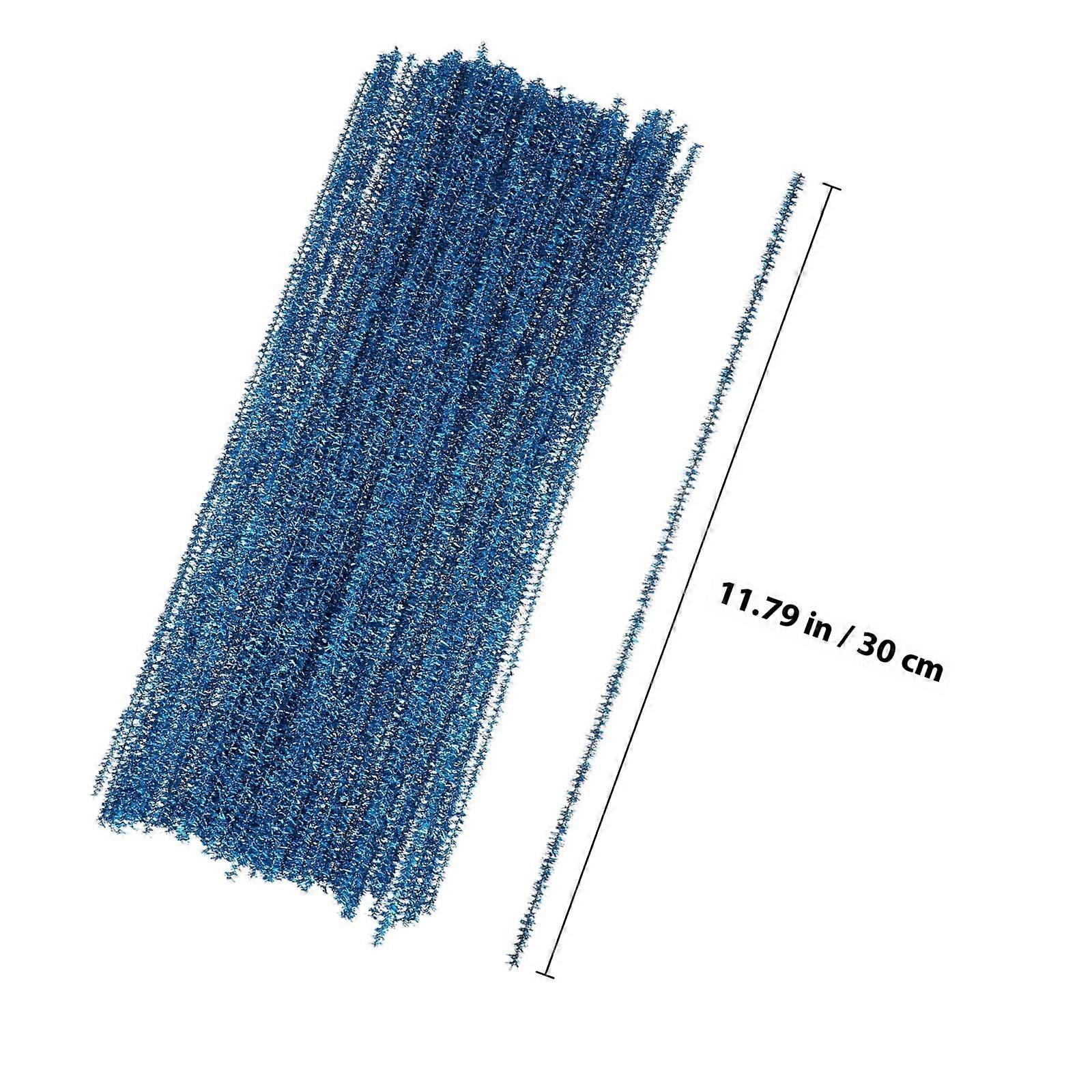 DIY Craft Material Glitter Sticks Twisted Stems 200Pcs Light Blue Set
