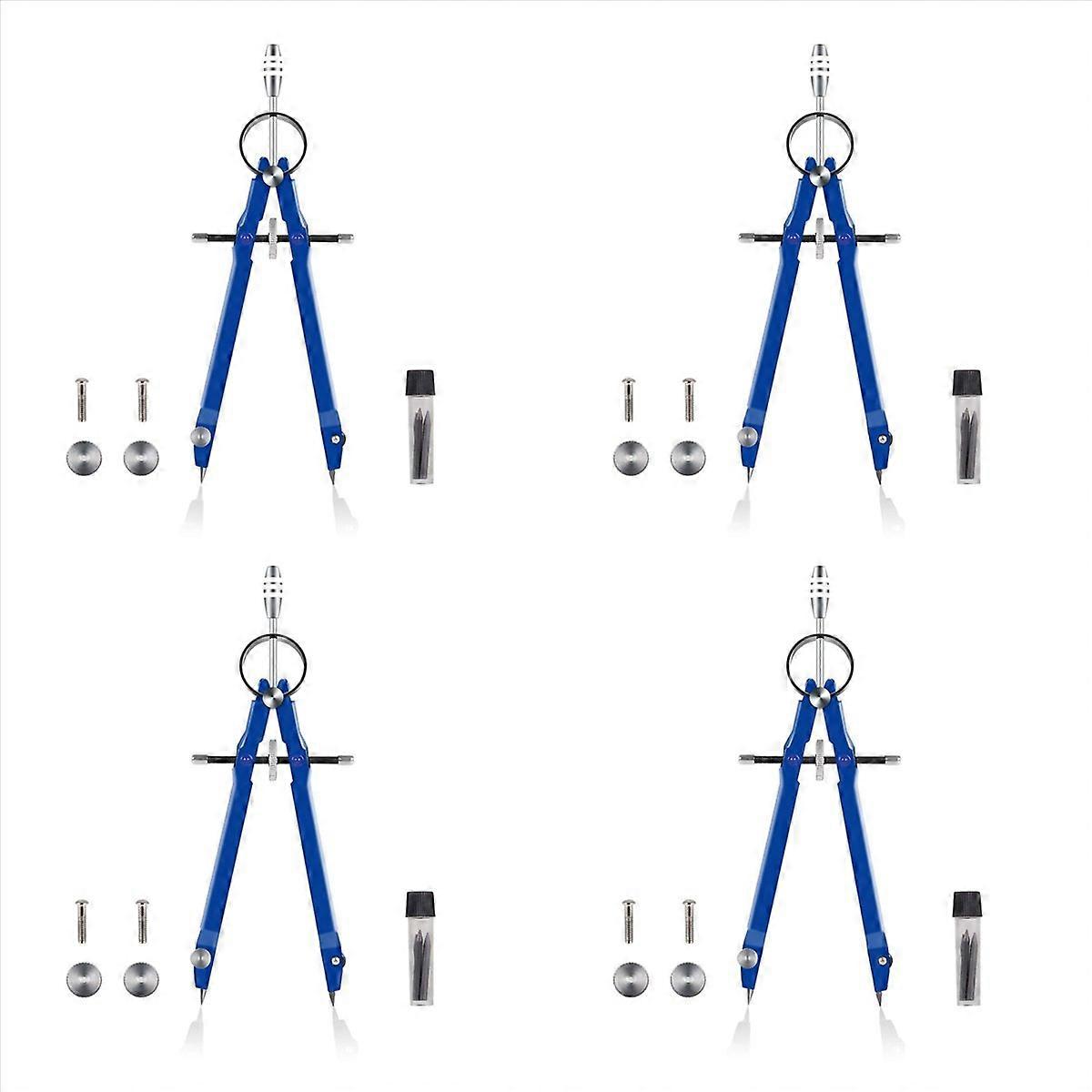 Geometry Set with Lock, Math and Precision Compass, Metal(blue)