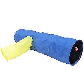 Tunnel pliable pour chat, jouet pour chatons, lot de 2, bleu polyester