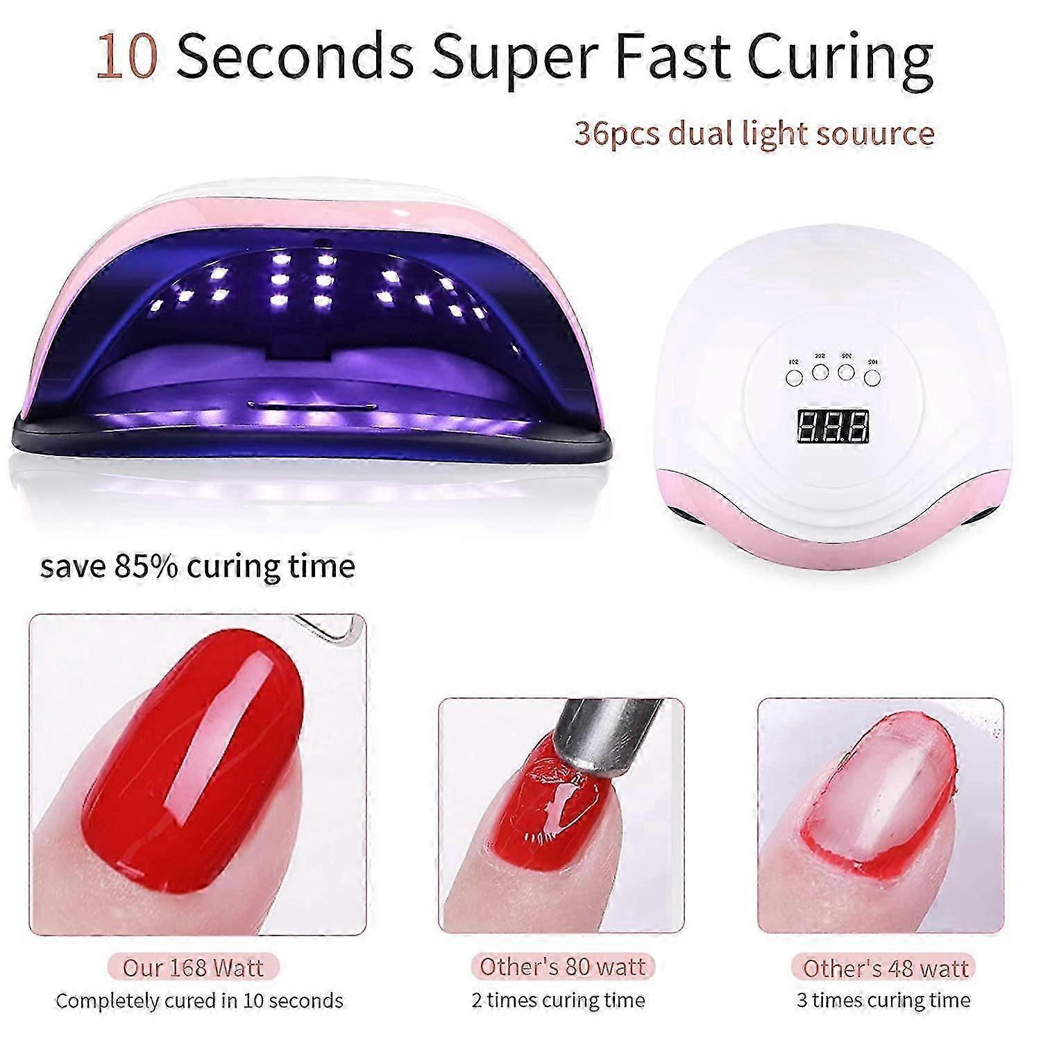 168 W UV LED Light for Nails with Adjustable Timer