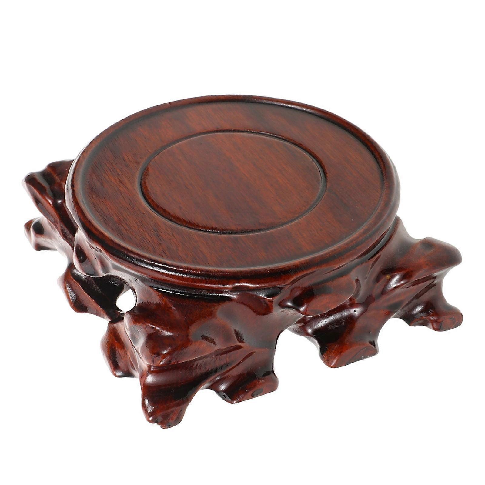 1Set Wood Display Riser Round Shape for Teapot and Bonsai