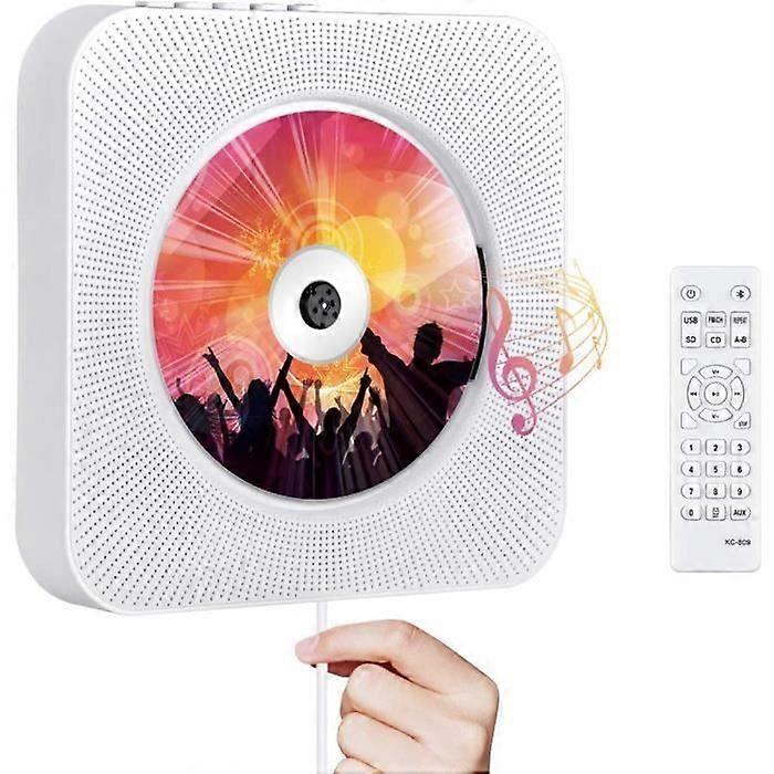 STILLCOOL Bluetooth Portable CD Player - Remote HiFi Speaker - U Disk - White