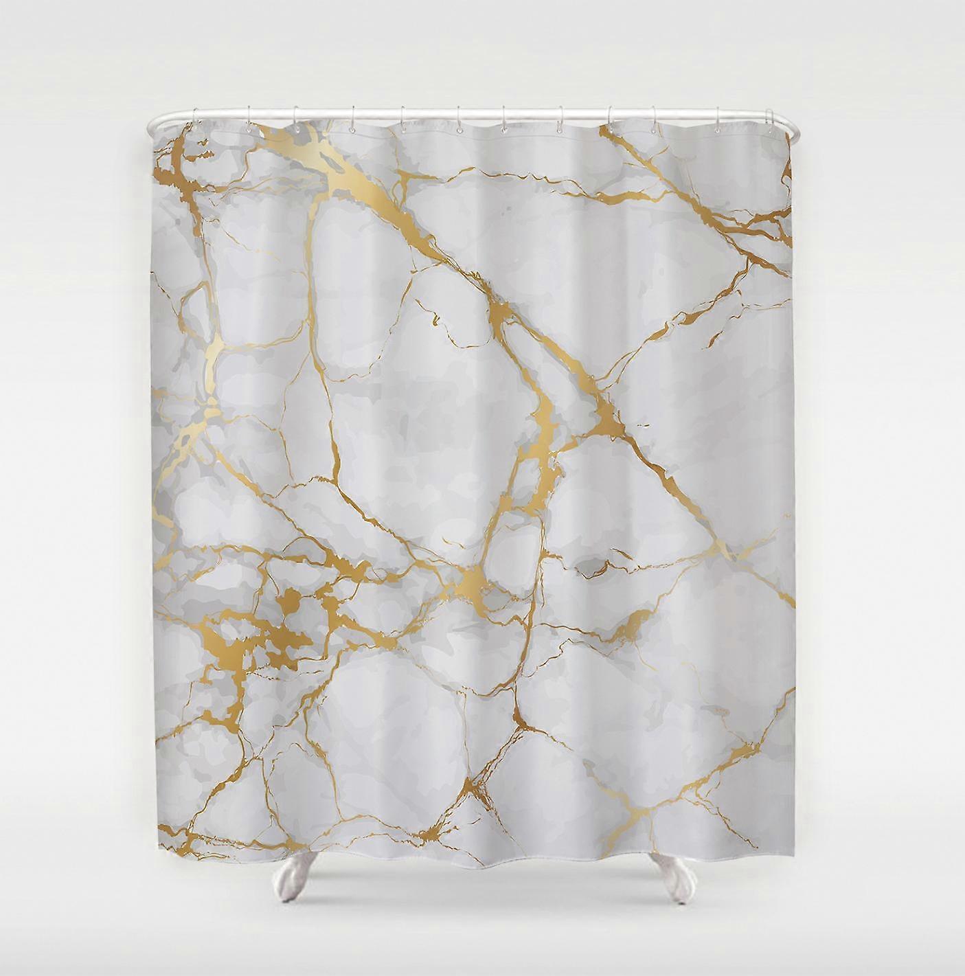 Bath Curtain, Digital Printing, Waterproof Polyester Stone Pattern Divider Curtain