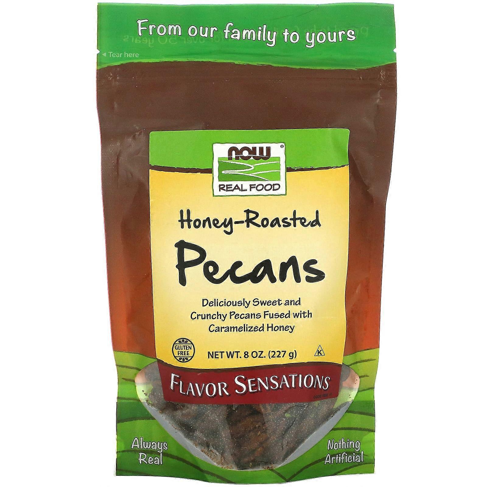 Now Foods, Real Food, Honey Roasted Pecans, 8 oz (227 g)