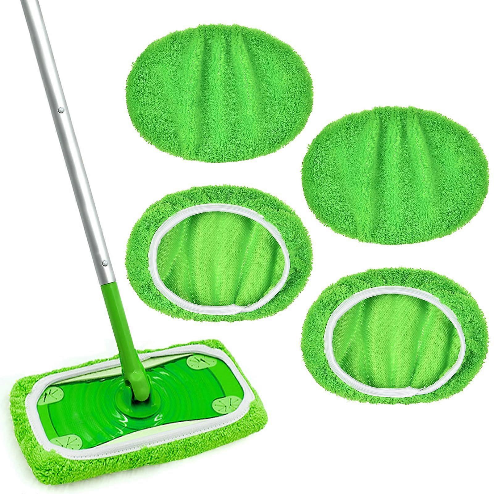 4-Pack Microfiber Mop Refills Compatible with Small Sweeper Mops for Floor Cleaning