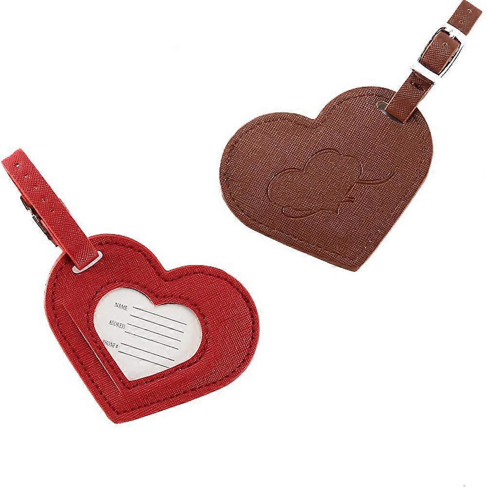 Baggage Tag Heart Shape for Easy Identification Brown