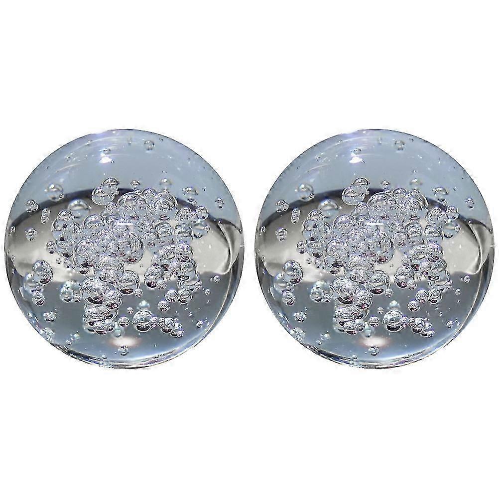 Round Glass Bubble Balls | Desktop Decor | 2Pcs | Assorted Color