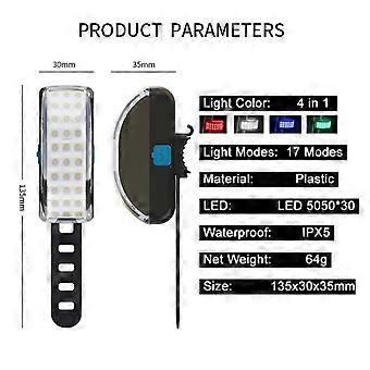 Fiets achterlichten 17 lichtmodi Type-c USB oplaadbare LED-achterlicht veiligheidswaarschuwing nachtlamp voor fietsen eenvoudig te monteren verwijderen