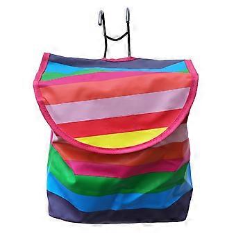 1PC Canvas Basket Vikbar Främre Hängande Förvaringsväska Med Lock För Cykling (Färgglad)