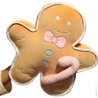 Peperkoek Man kussen pop, Kerstmis Decor Cartoon peperkoek Man pluche speelgoed, Cookie Man pluche knuffel Peperkoek Man 17 inch (lichtbruin)
