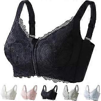 Front Zip Wireless Lifting Bra No Underwire Lace Bras Front Closure Bras for older women Front Zipper Sports Bra (Pink 38)
