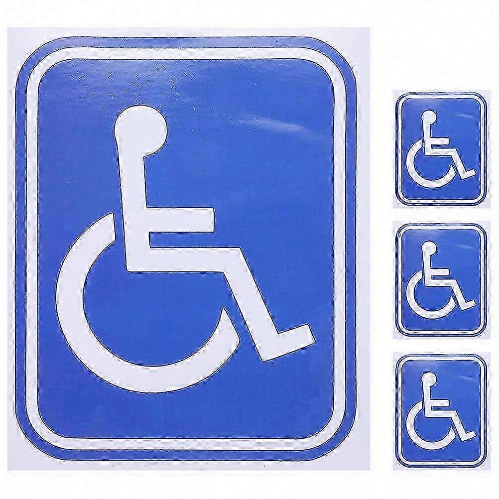 4pcs Adhesive Disabled Wheelchair Sticker compatible withDisability Access