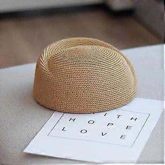 sale Summer Paper Straw Beret Hat Women Fedora Sun Cap for Ladies Hostess Pillbox Hat Millinery Fascinator Base Hat Elegant