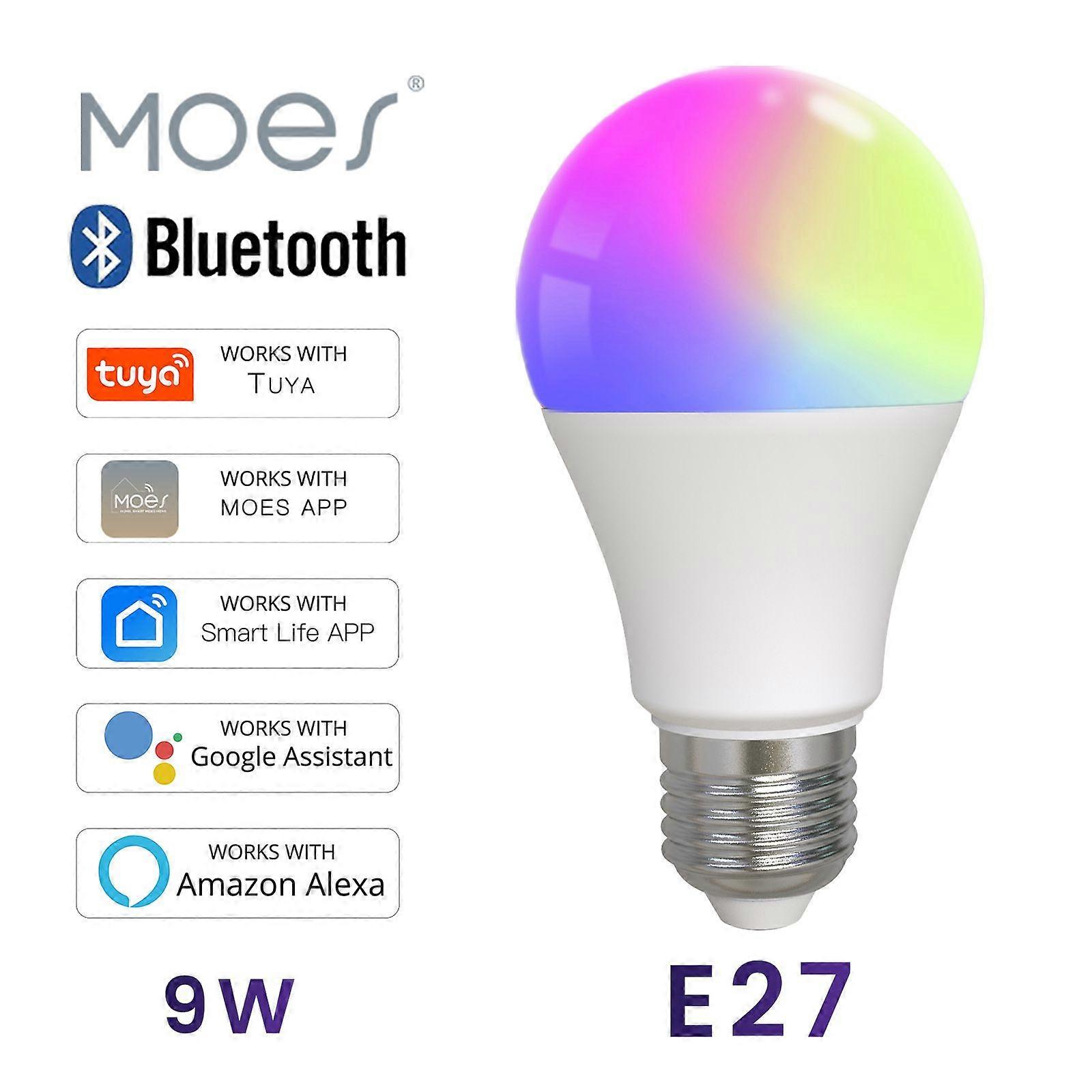 Compatible graffiti Bluetooth beacon smart home LED bulb, app-enabled, timer, voice control, E27 interface, 9W smart bulb, graffiti Bluetooth beacon v