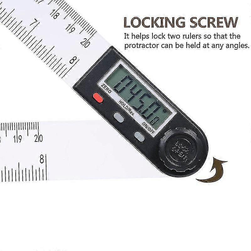 0-200mm Multifunctional Digital Lcd Display Angle Ruler 360 Electronic Goniometer Protractor Measuring Tool With Hold And Zeroing Function