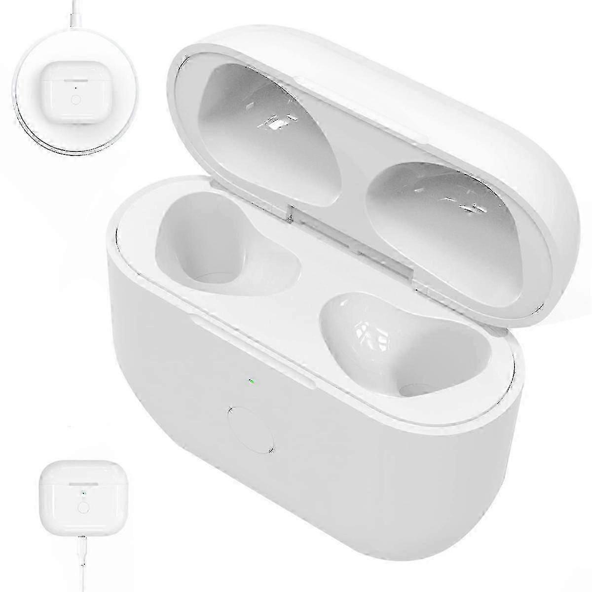Headphone charging case with 450mAh wireless charging and Bluetooth sync quick pairing