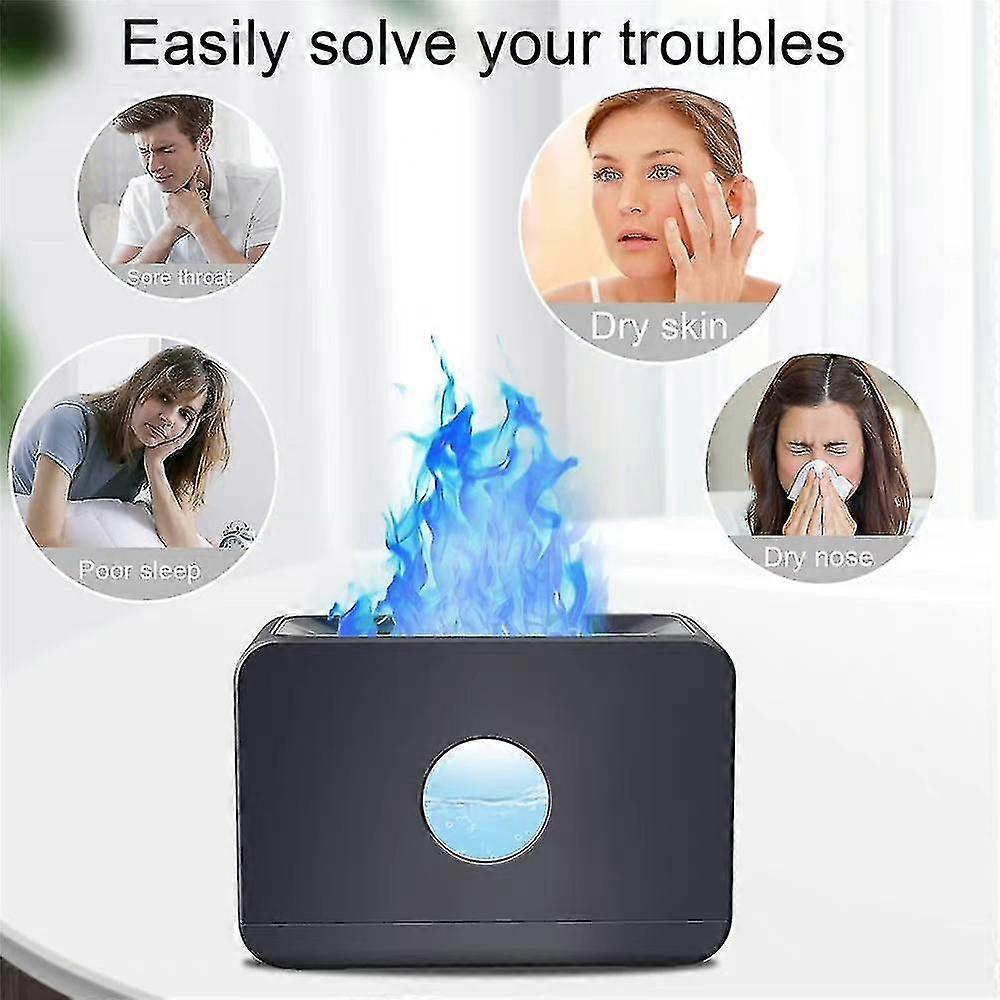 Simulation Flame Light Air Diffuser Home Desk Aromatherapy Humidifier Aroma Diffuser