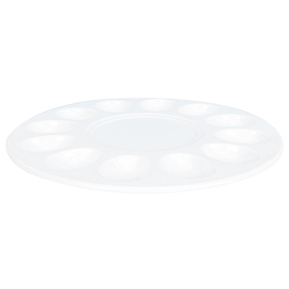 White Deviled Egg Tray Serving Plate for Party Use
