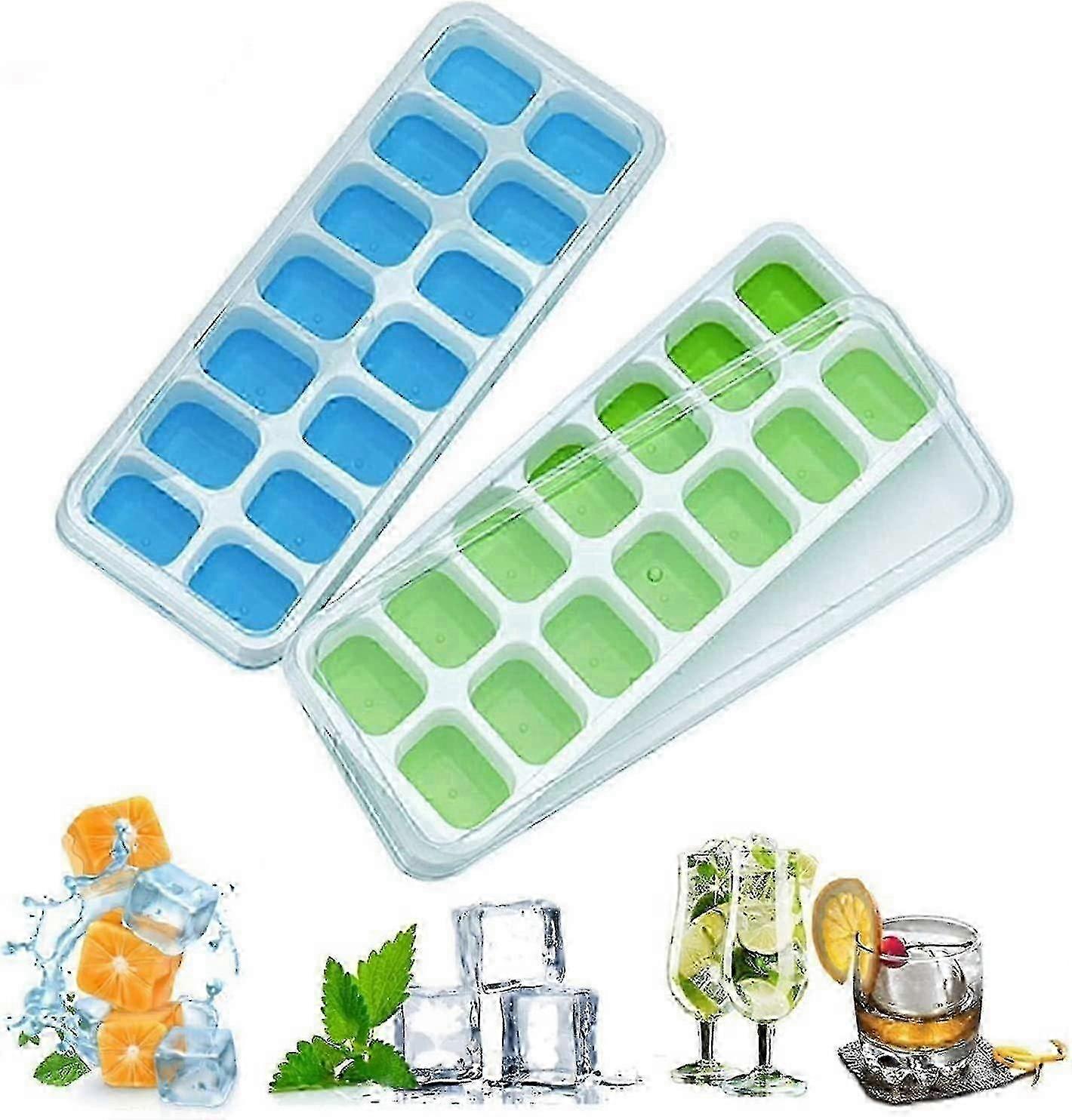Ice Cube Tray with Spill-Resistant, Removable Lid