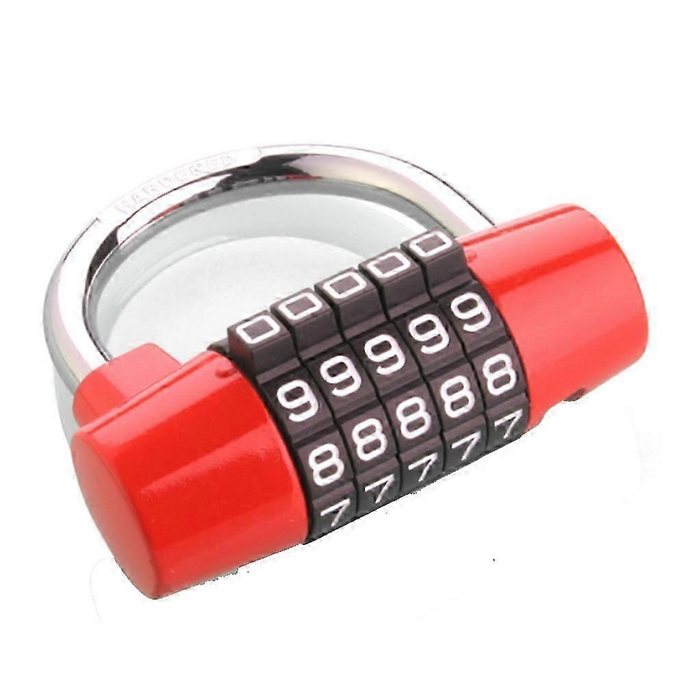 Security Lock Combination Padlock Keyless with 5- Password 3Pcs Red