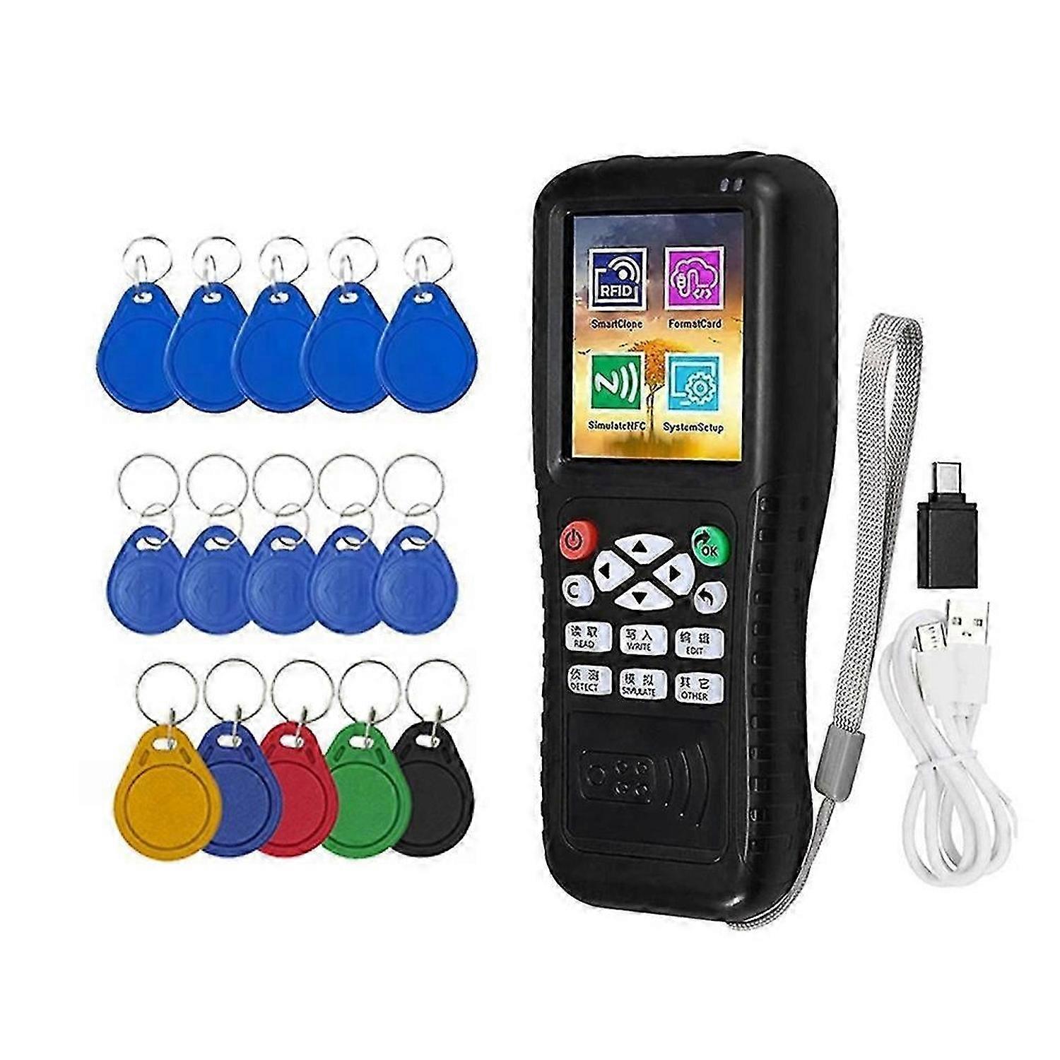 X100 RFID NFC Smart Card Reader Writer+5 X UID/CUID/5200 Keychain RFID Duplicator Programmer Encrypt
