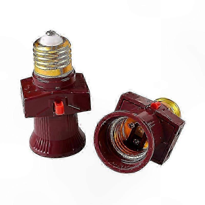 2-Pack E27 Screw Sockets with On/Off Switch 6A 250V Energy Efficient Class A