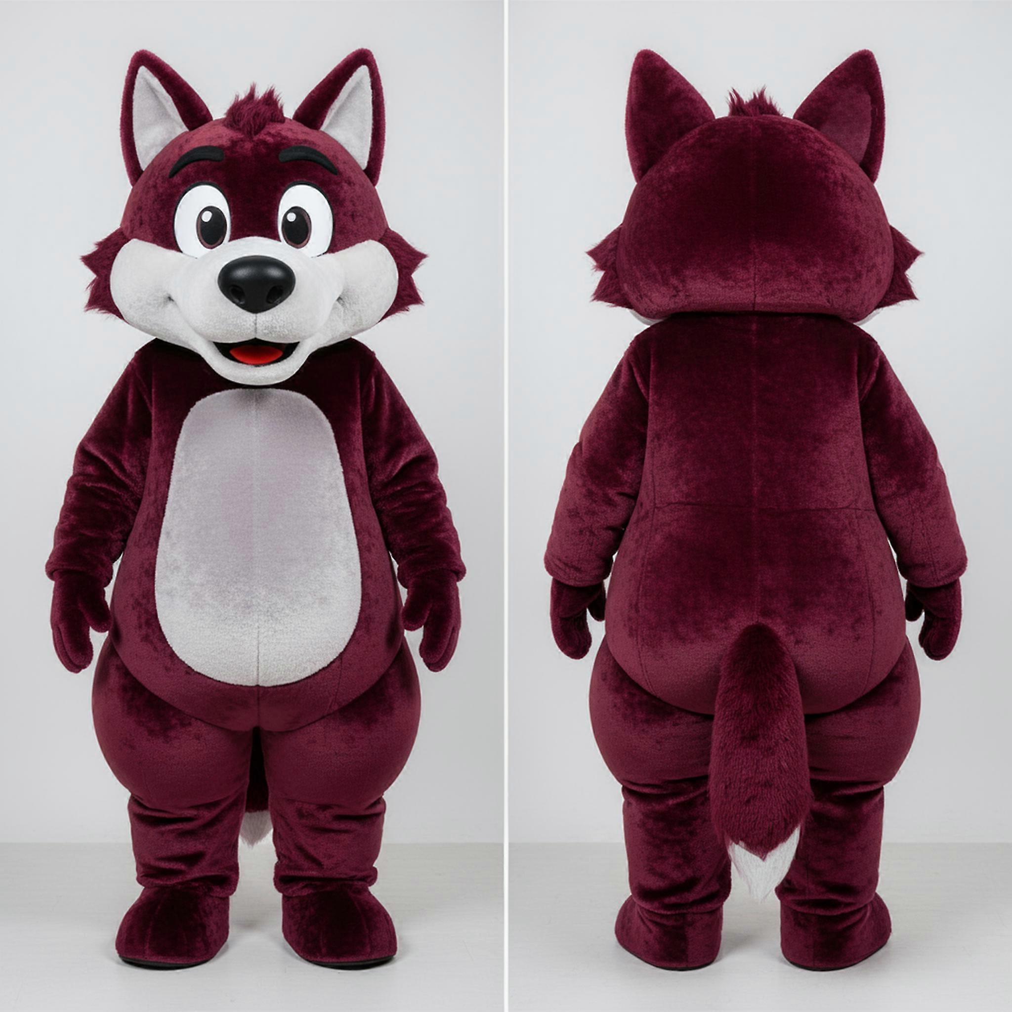 MASTICOT Maroon Velvety Say Wolf Mascot