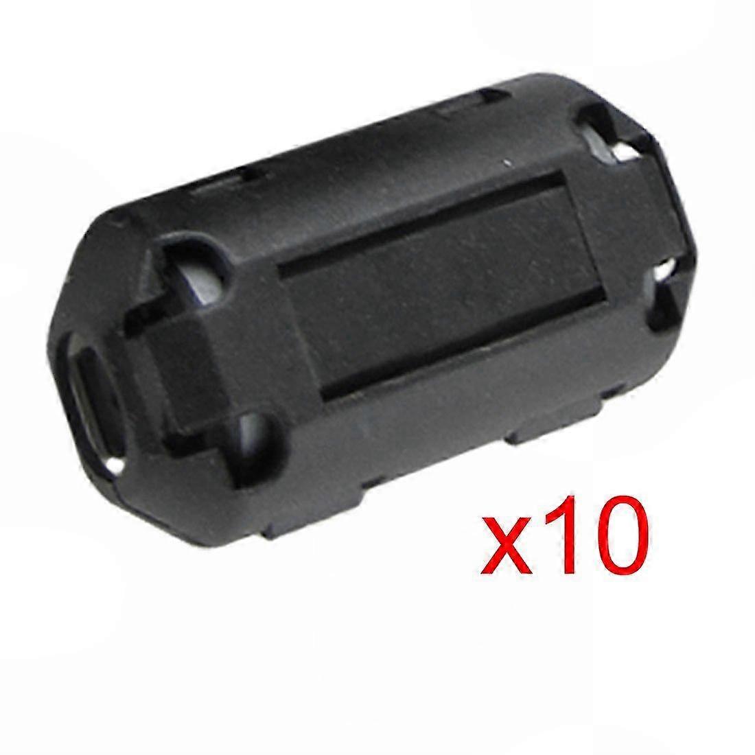 Ferrite Core Ring Cable Clip, 10 Pcs, 7mm Inner Diameter, Movable Black, Cable Management Rings for Electronics