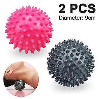 Packung mit 2 stacheligen harten Massagebällen, Muskelkater Massager Ball