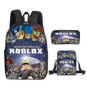 3-Piece Student Backpack Set, Gaming Theme, Includes Main Backpack, Pencil Case & Briefcase for Middle School