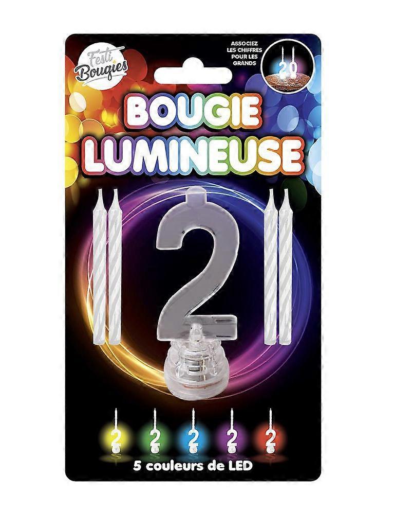 Bougies lumineuses LED chiffre 2