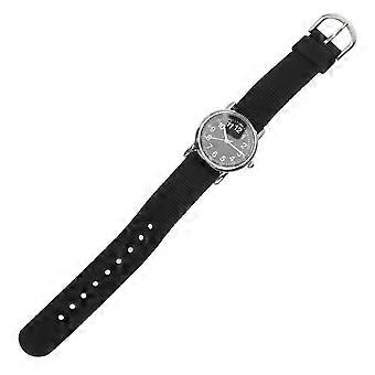 Girls Waterproof Watch Braided Wrist Quartz Watch School And Casual Wear Black 1Set