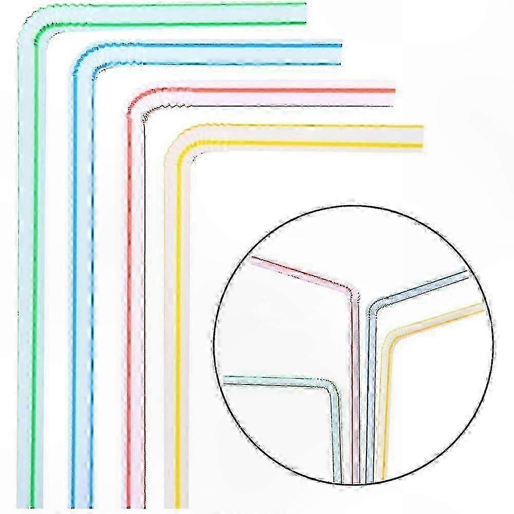 8-Inch Bendable Striped Straws