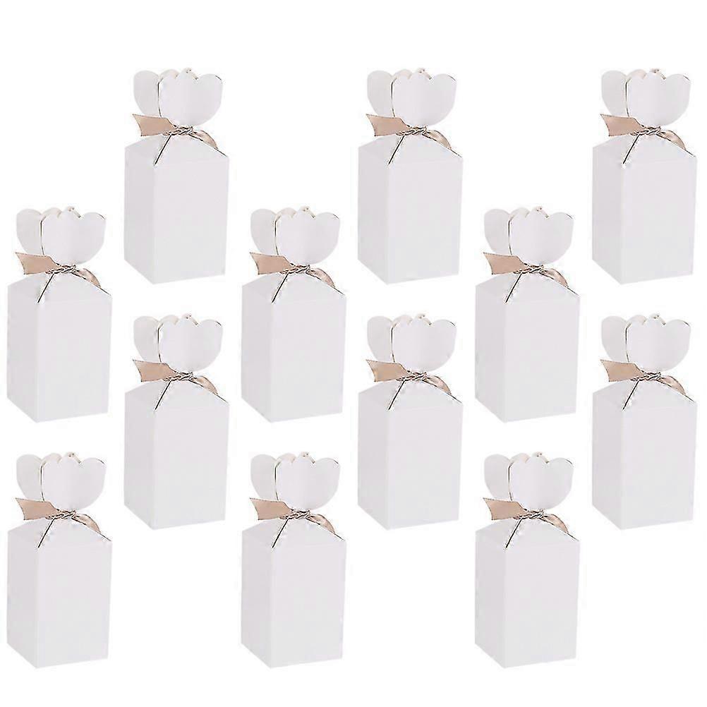 Gift Use Ribbon Candy Square Biscuit Packaging Box, 20Pcs