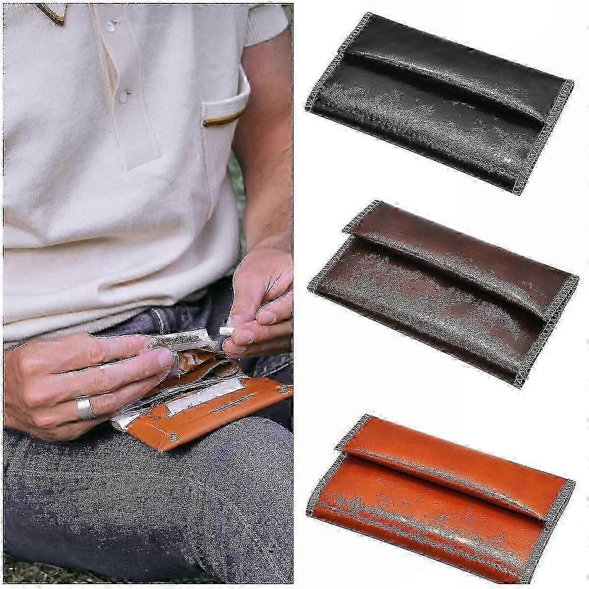 Secure Rolling & Storage - Handmade Leather Tobacco Pouch with Drawstring Closure