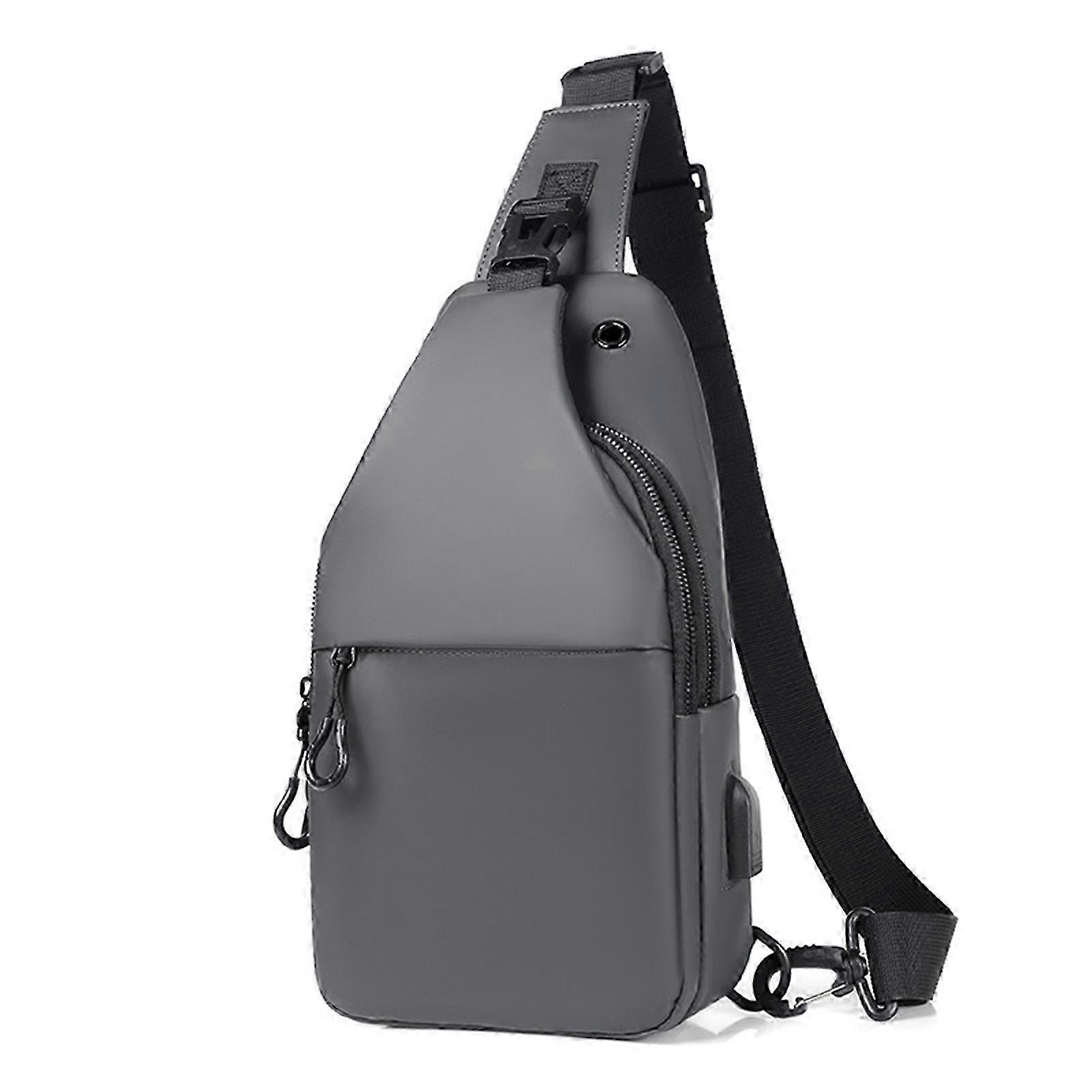 Waterproof PU Sling Bag With USB
