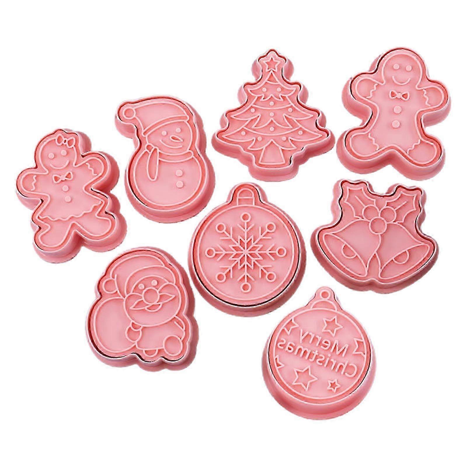 8pc Festive 3D Press Cookie Cutters