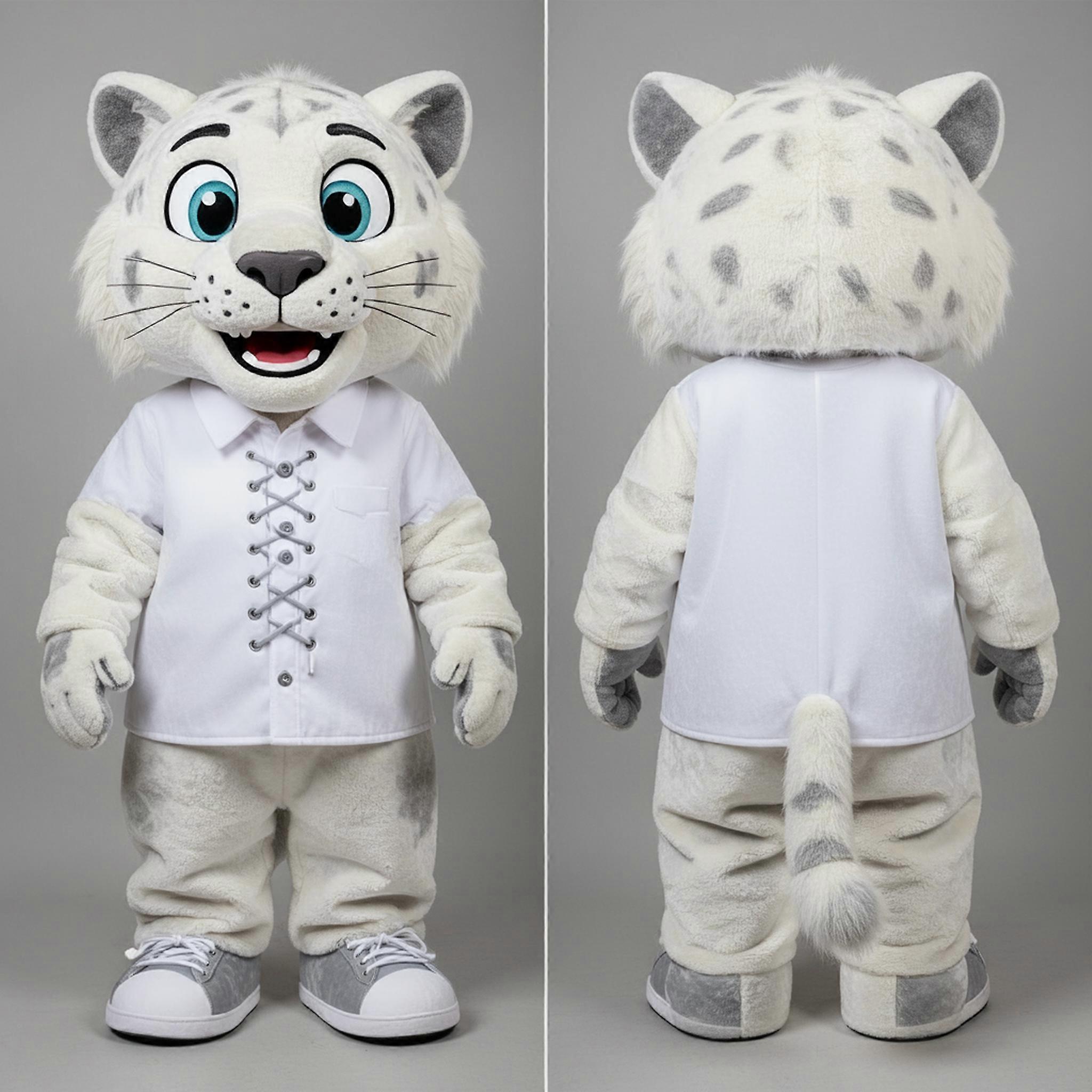 MASTICOT Ivory White Cuddly Smilodon Mascot