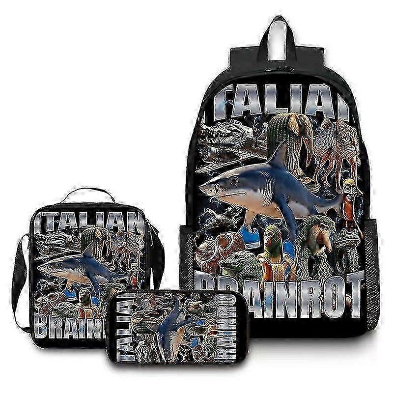 Three-Piece School Essentials Set Backpack Lunch Bag