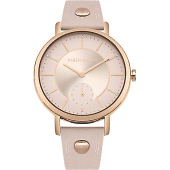 Karen millen leather quartz analog women's watch with KM159C cowhide bracelet