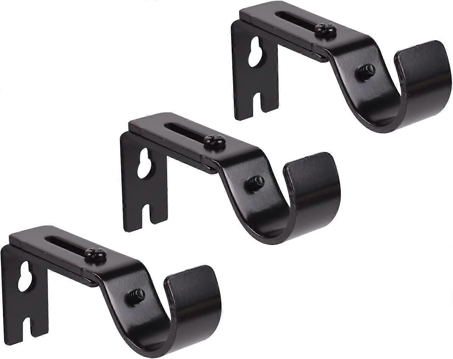Adjustable Curtain Rod Support Bracket, Satin Nickel, 3 Pack.