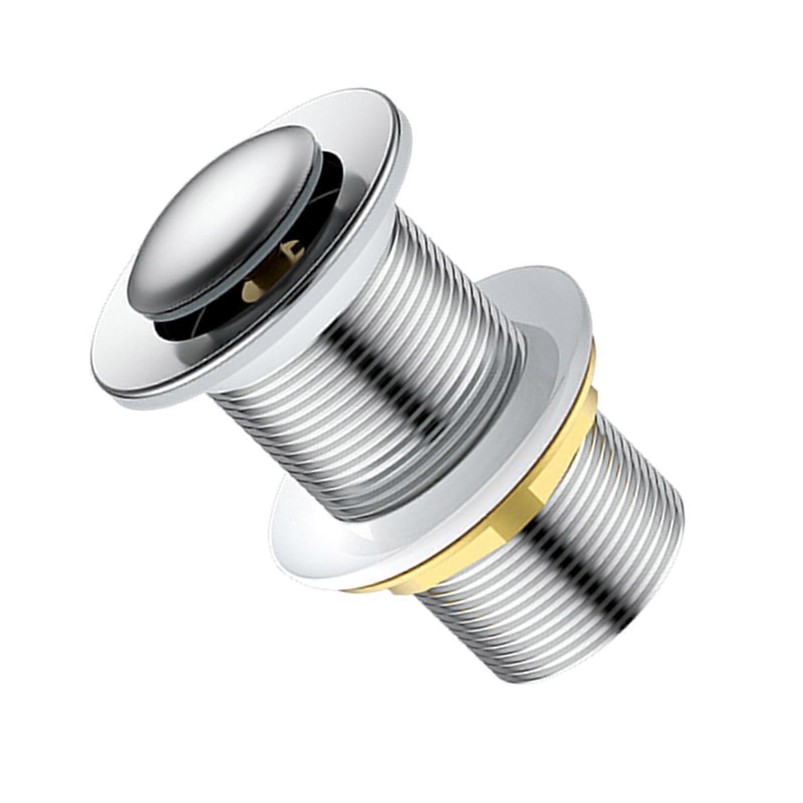 Solid Brass Basin Waste Unslotted Pop-Up Drain for Basins Without Overflow