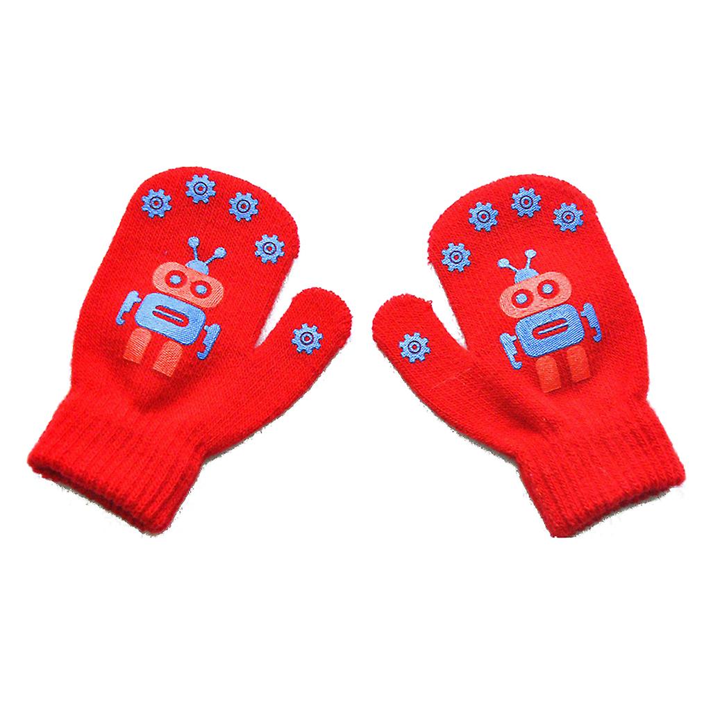 Höstvinter ridning stickad handske för barn 13cm längd helfinger vantar