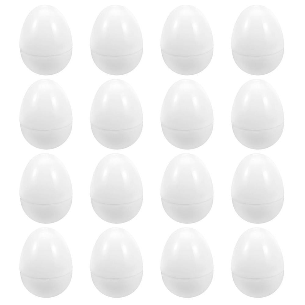 16pcs Empty Easter Eggs Simulation Eggs Plaything Candy Packaging Box (white)