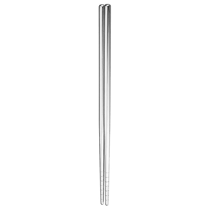 1 Pair Stainless Steel Chopsticks Protable Non-slip 21cm Chinese Tableware