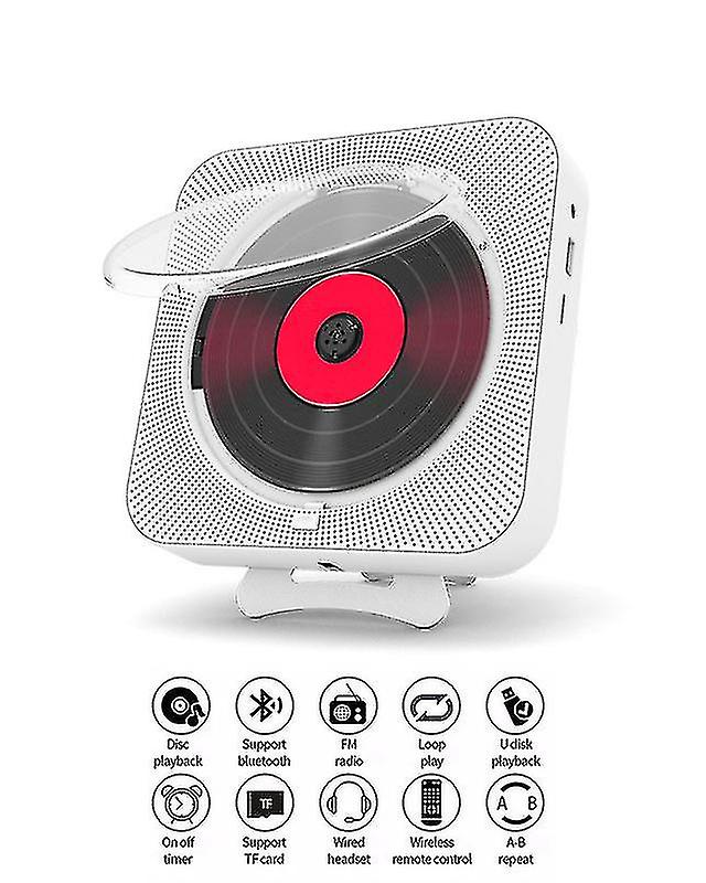 Draagbare CD-speler met Bluetooth Speaker-wit
