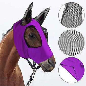 2 Pcs Horse Fly Mask With Ears Smooth