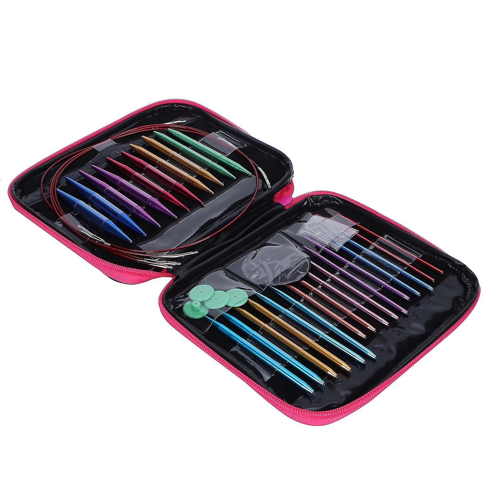 Interchangeable Needles Set Colorful Aluminum Circular Knitting Needles Ring Set For Diy Craft