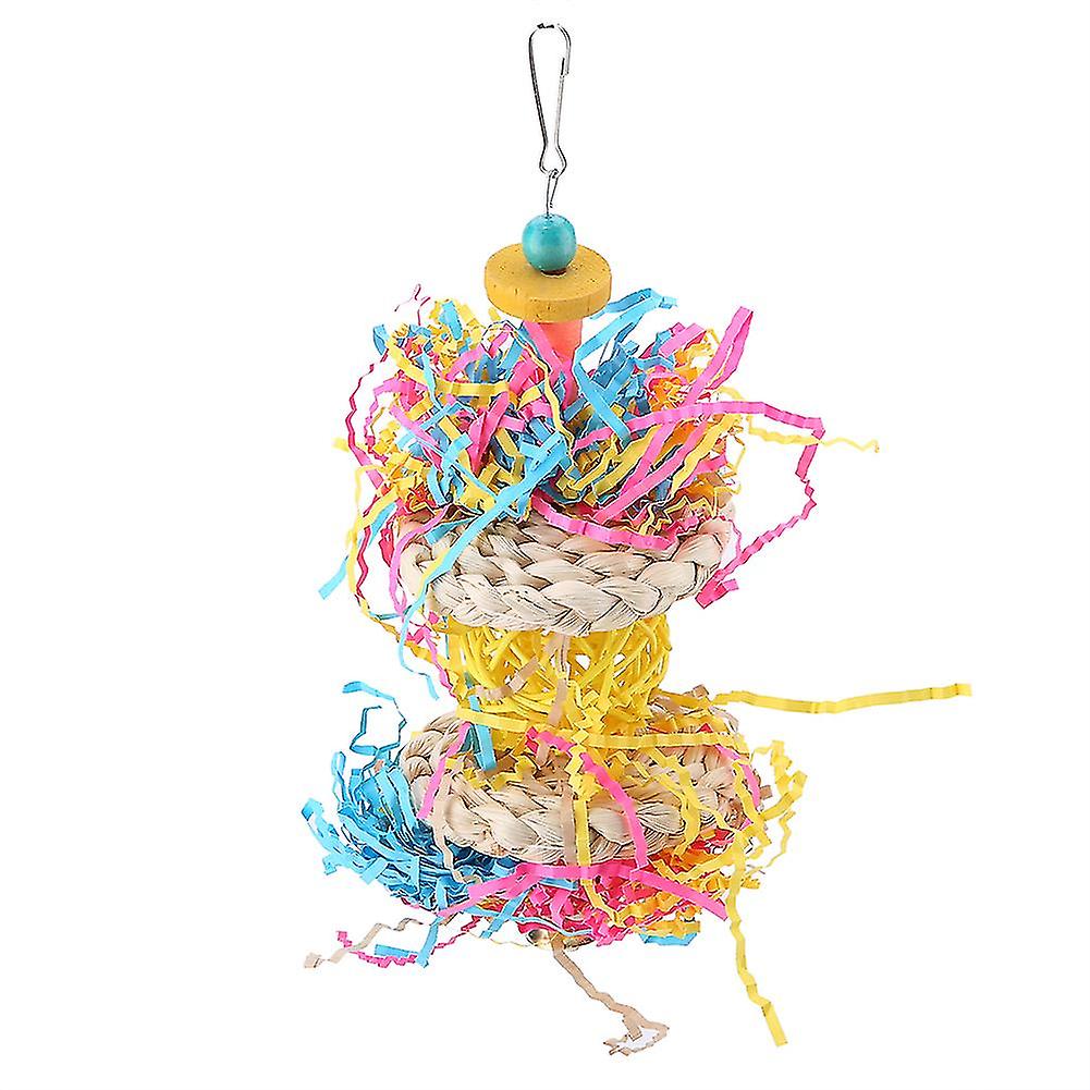 Bird Sepak Takraw Toys Parrot Beak Grinding Cages Foraging Bite Chew Shredder Toys with Bells